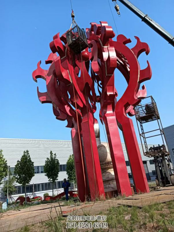 五指山火球雕塑，精神堡垒火球雕塑落地展示 (13)