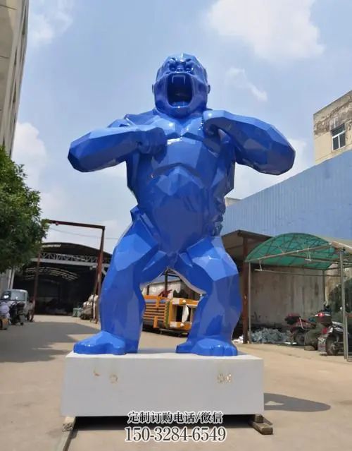 万宁彩绘黑猩猩雕塑 仿真动物雕塑 步行街摆件 万宁彩绘黑猩猩雕塑 仿真动物雕塑 步行街摆件