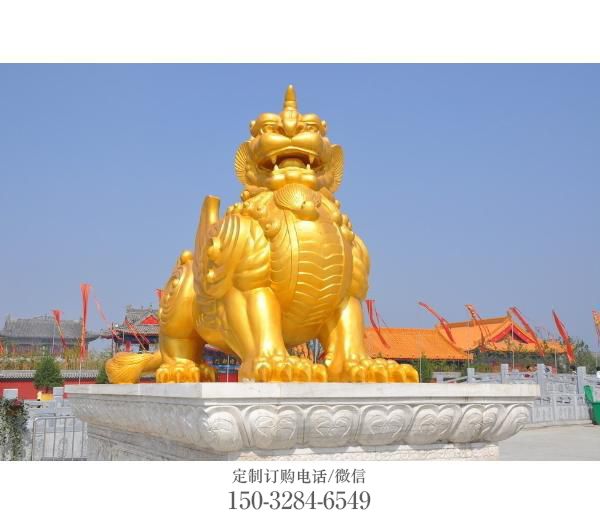 琼山广场貔貅雕塑,动物彩绘雕塑,抽象效果 琼山广场貔貅雕塑,动物彩绘雕塑,抽象效果
