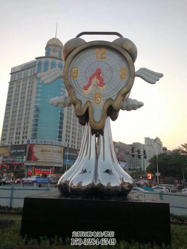 屯昌钟表雕塑 步行街标识雕塑 现代不锈钢雕塑 屯昌钟表雕塑 步行街标识雕塑 现代不锈钢雕塑